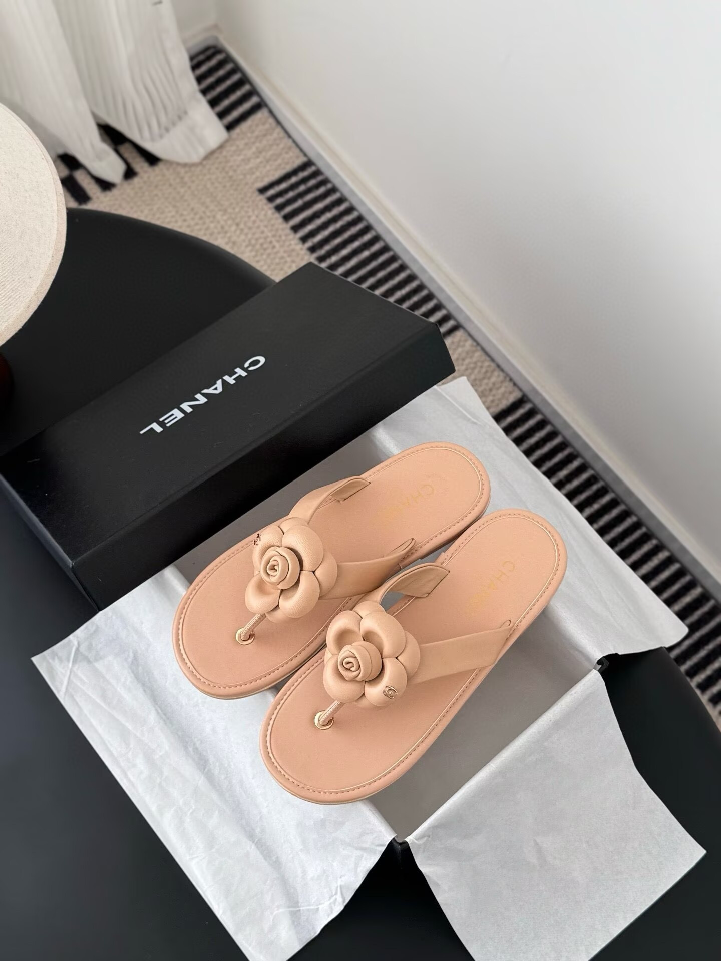 UA Chanel Thongs Slides