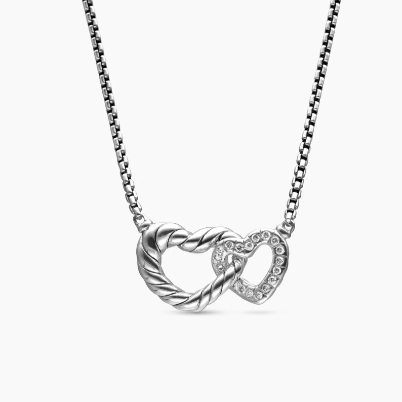 dau1d Yvrm*n interlocking heart necklace