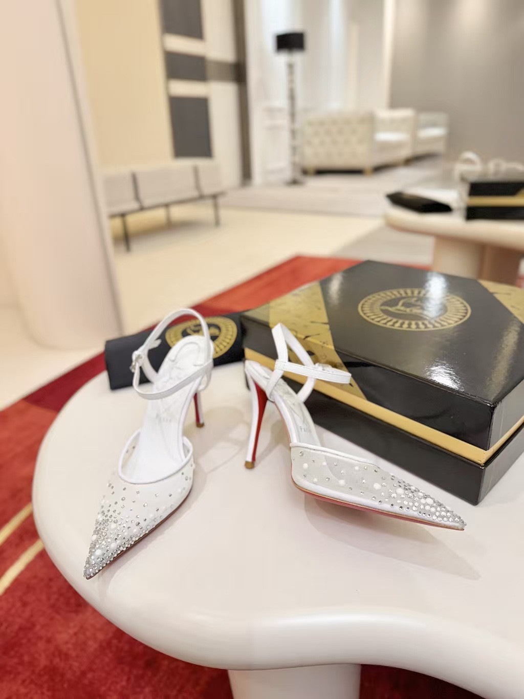 ua Chr1st1an louboutin miss z riviera strass pumps 8.5cm heel