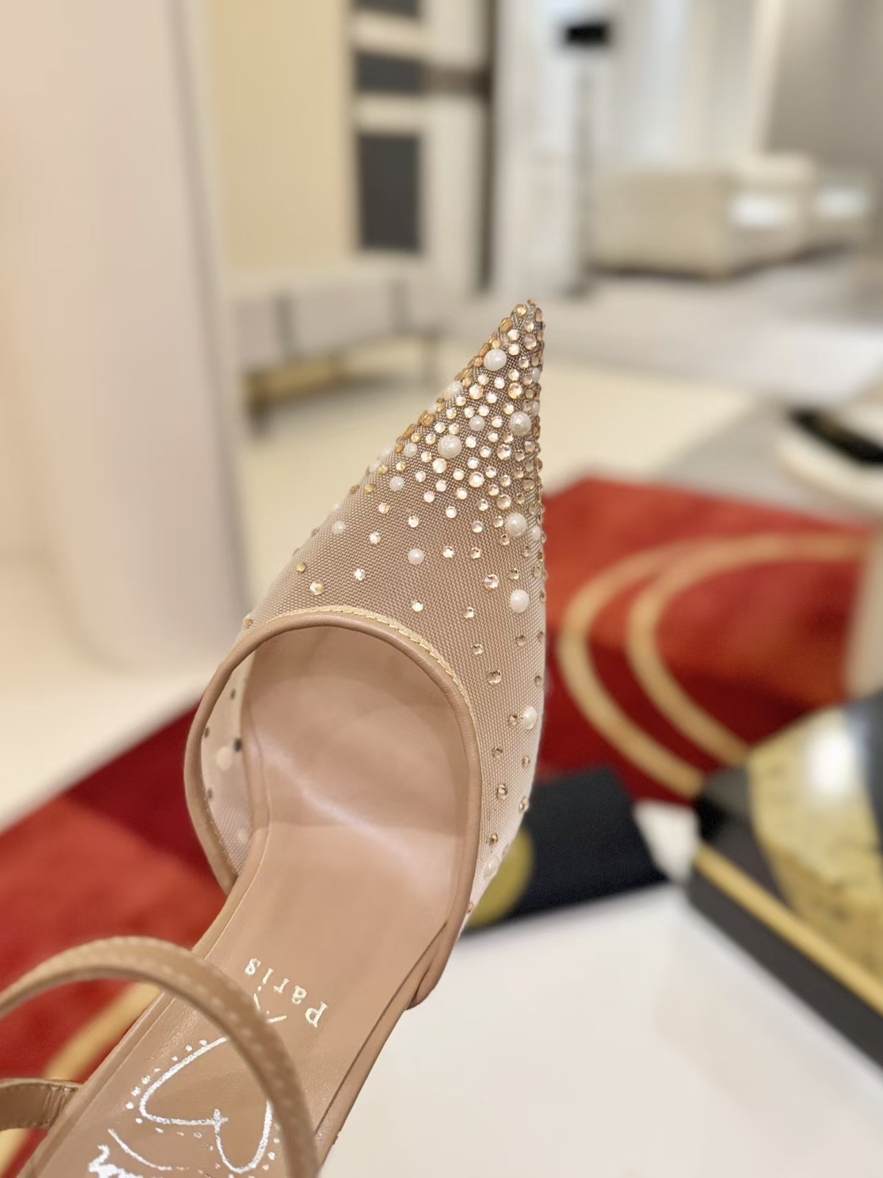 ua Chr1st1an louboutin miss z riviera strass pumps 8.5cm heel