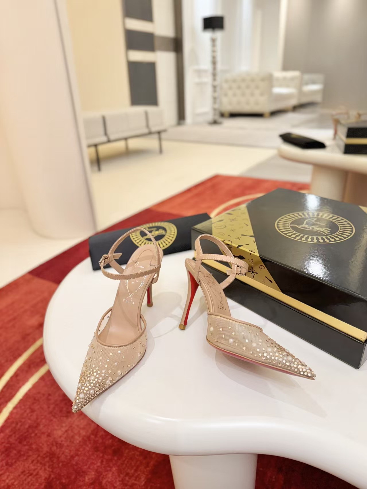ua Chr1st1an louboutin miss z riviera strass pumps 8.5cm heel