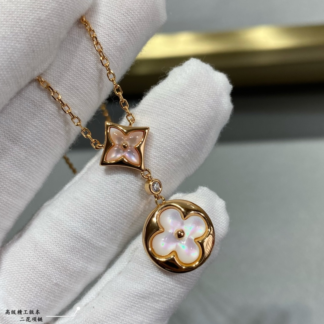 L0vis Vvtt0n Two-Flower Mandarin Duck Necklace