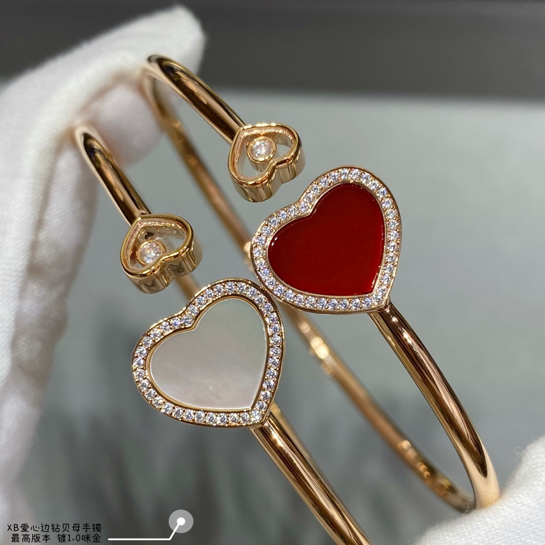 Chopard Heart-shaped Edge D1am0nd Mother-of-Pearl Bracelet
