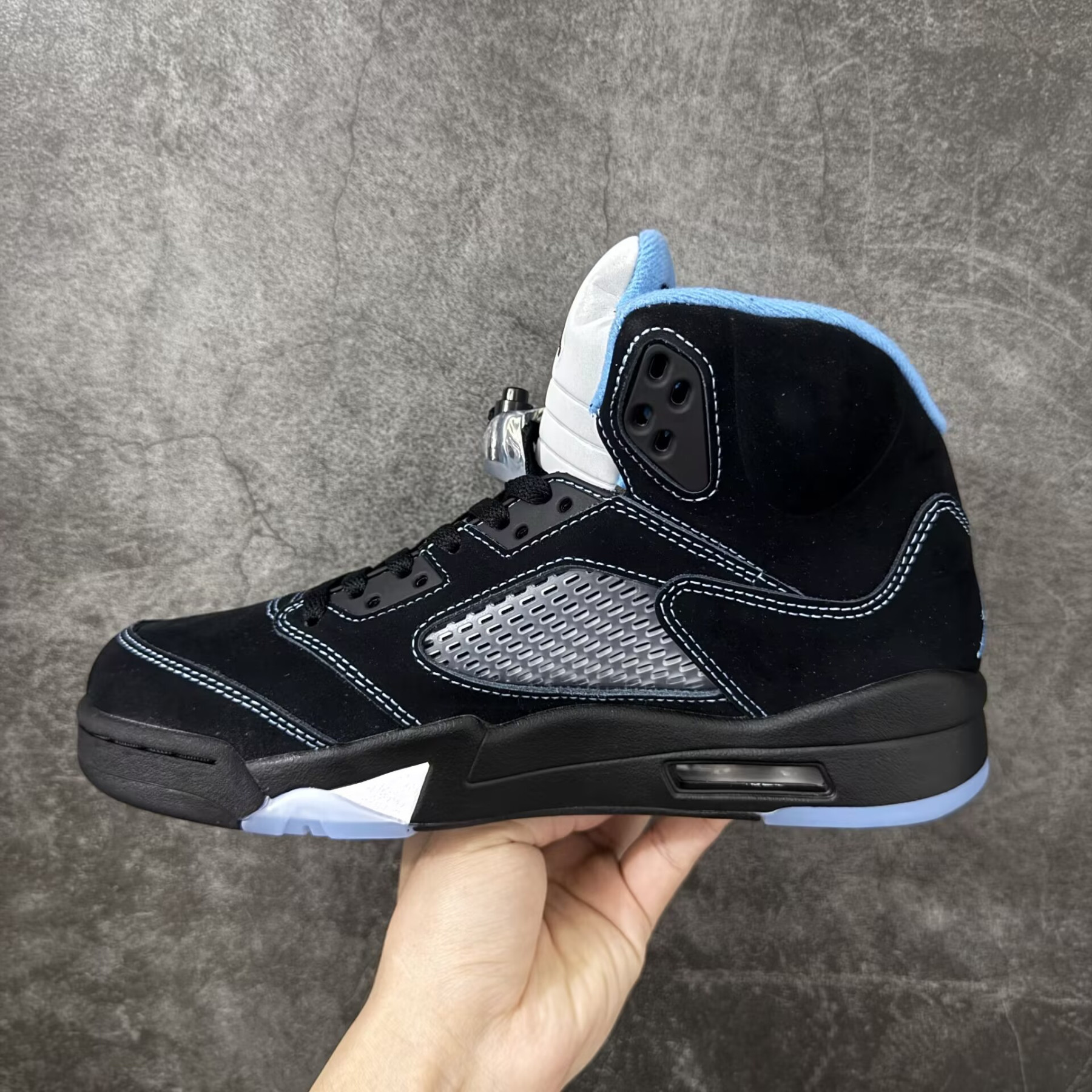 UA Jordan 5 Retro Black University Blue