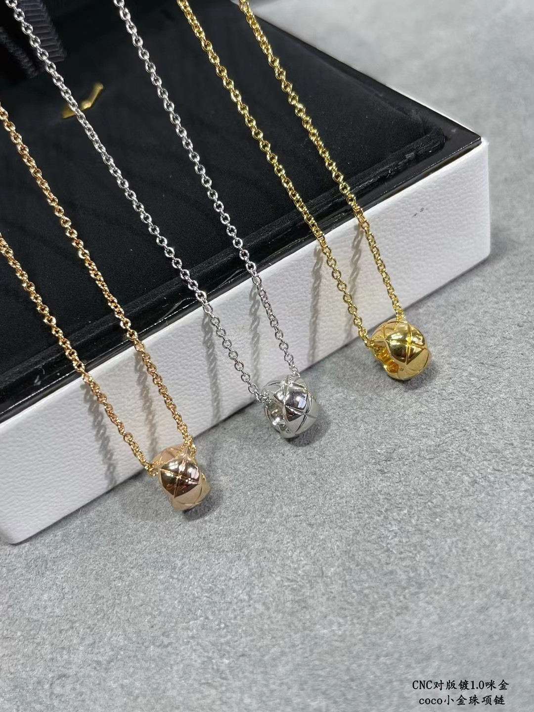 Ch**el Small gold beads Necklace