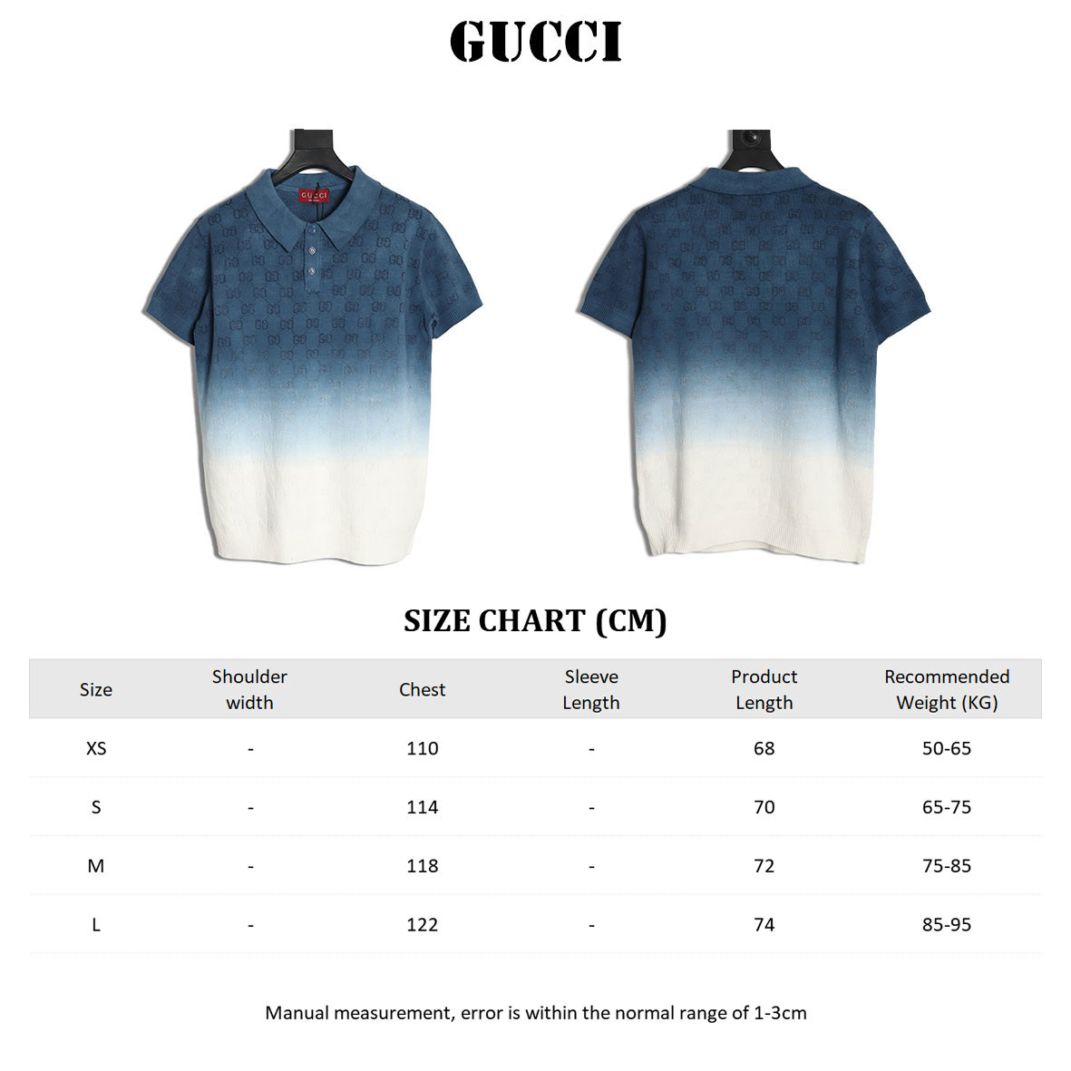 Gvc*1 knitting short-sleeved polo shirt