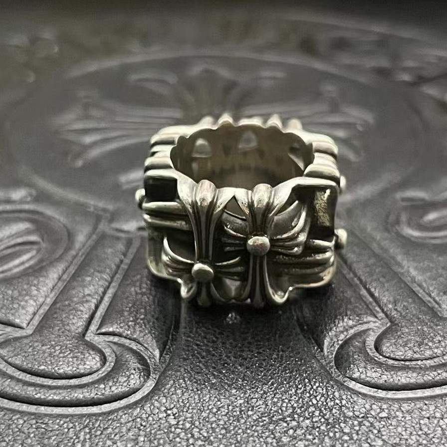 Ch*0me He**ts Cross Ring