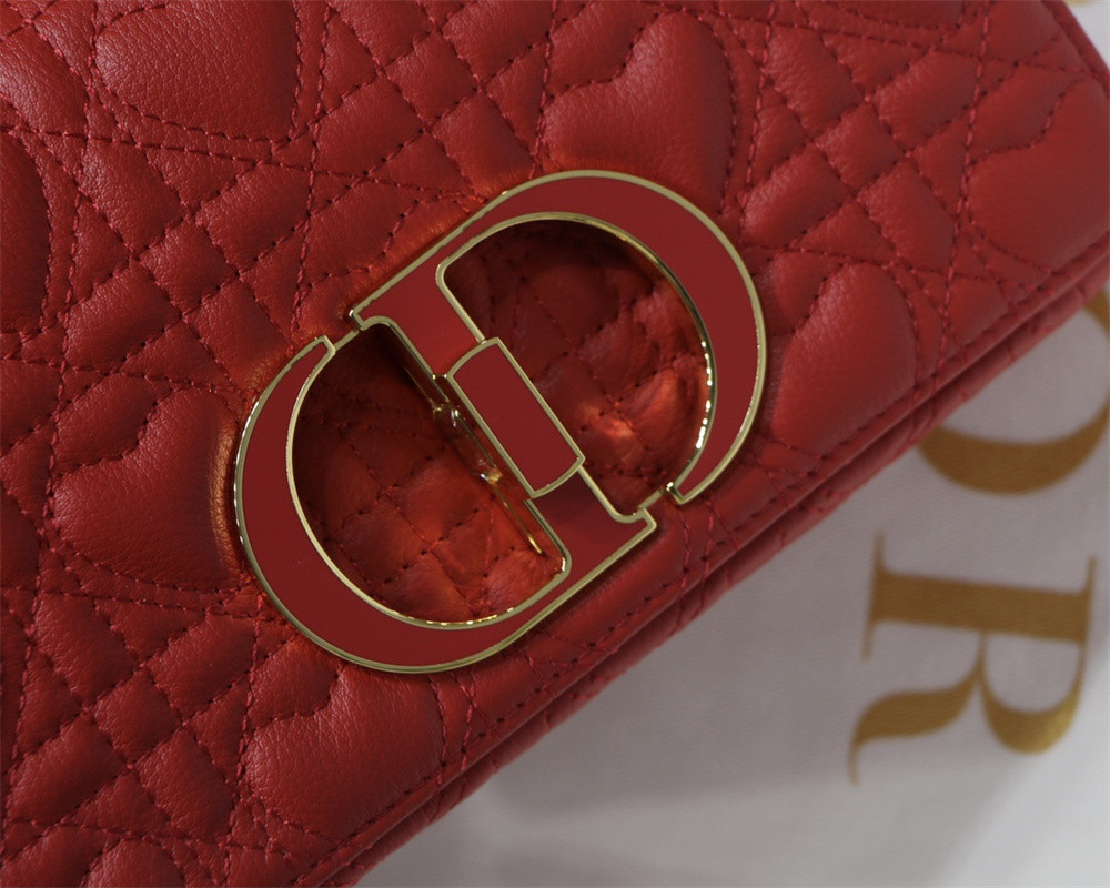SMALL D10r CARO BAG amour red 20 x 12 x 7 cm