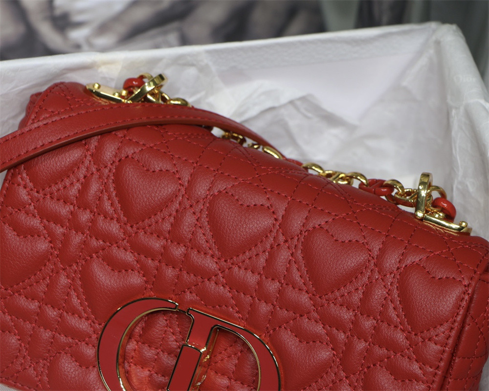 SMALL D10r CARO BAG amour red 20 x 12 x 7 cm