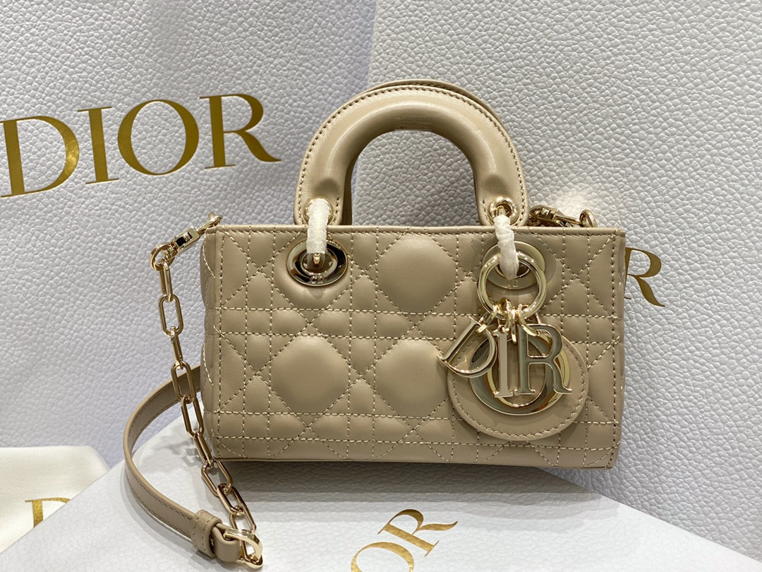 D10r MINI LADY D-JOY BAG Biscuit 16 x 9 x 5 CM