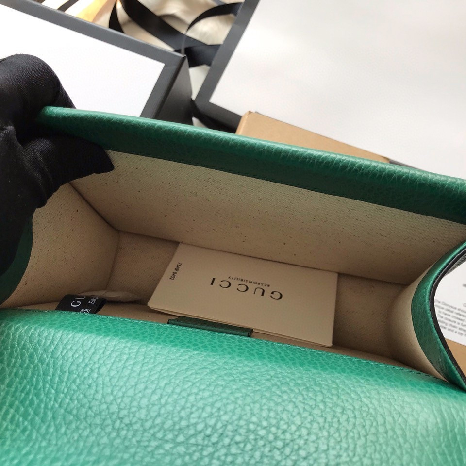 Gvc*1 DIONYSUS LEATHER MINI BAG GREEN 7.5"Wx6"Hx2"D