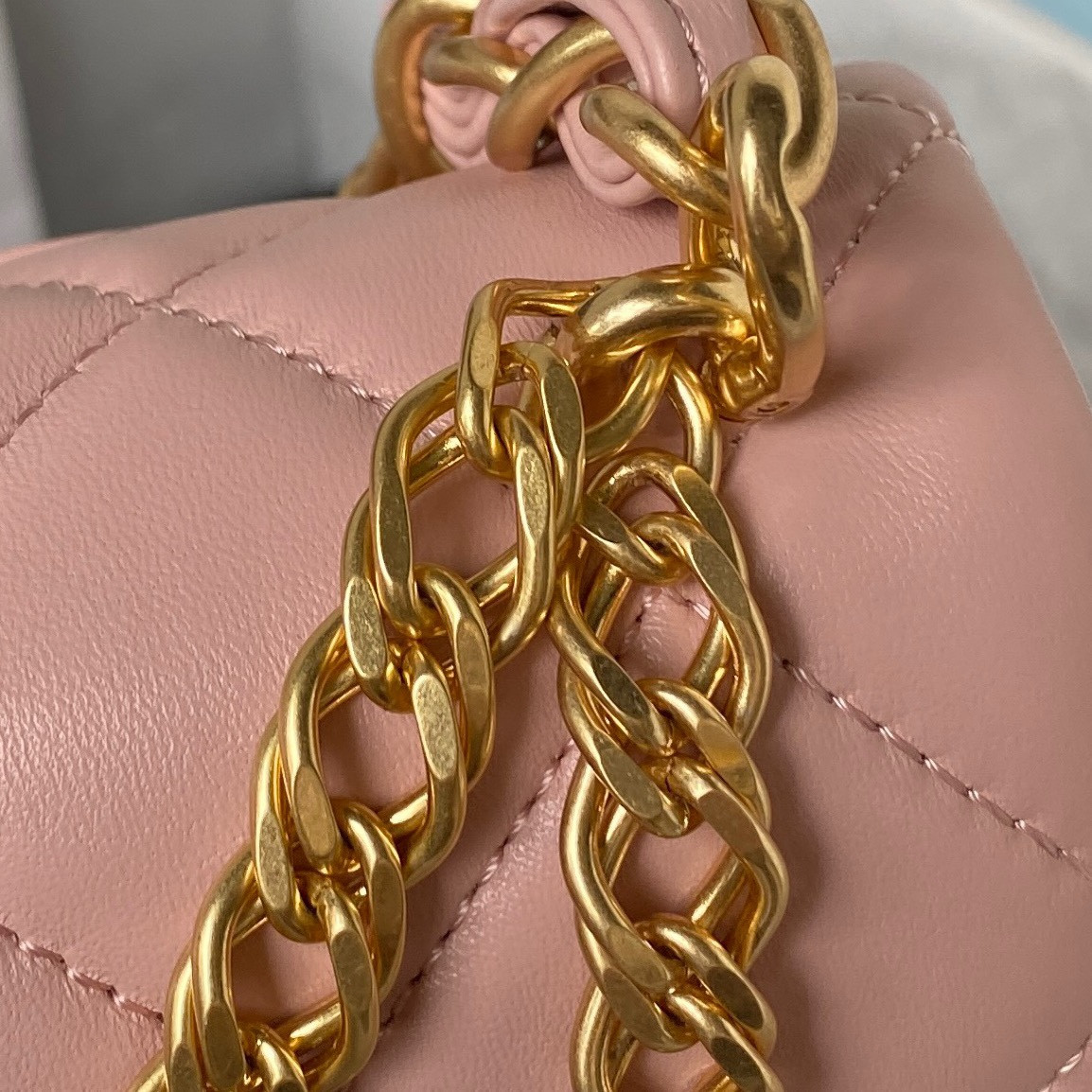 Ch**el MINI FLAP BAG PINK 4.7 × 7.8 × 2.3 in