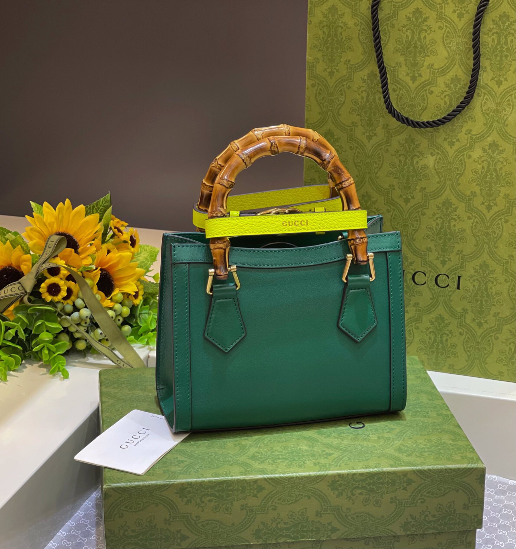 Gvc*1 DIANA MINI TOTE BAG Green 20W x 16H x 10D CM