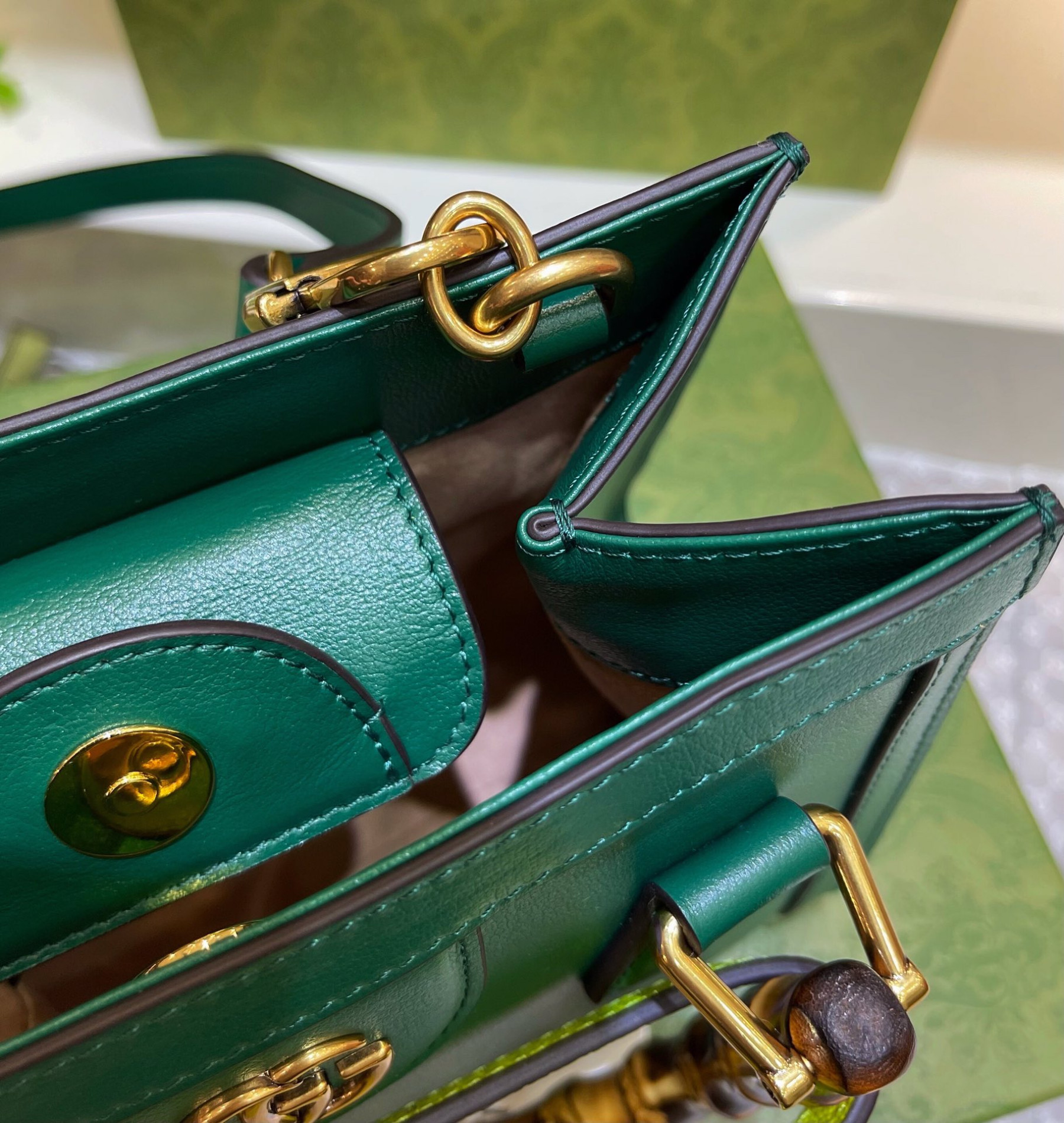 Gvc*1 DIANA MINI TOTE BAG Green 20W x 16H x 10D CM