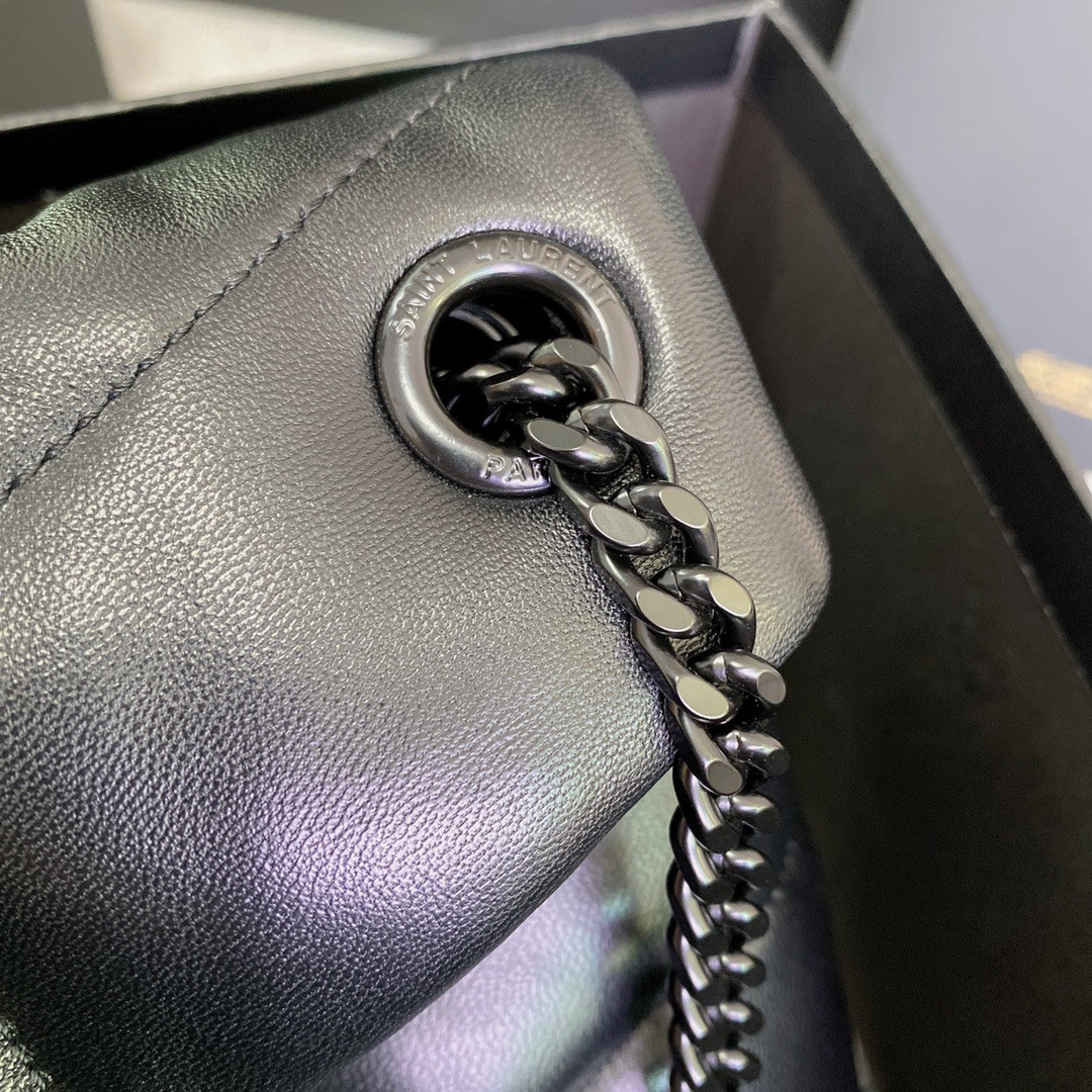 Y51 PUFFER SMALL IN NAPPA LEATHER ALL BLACK 11.4 X 6.6 X 4.3 INCHES