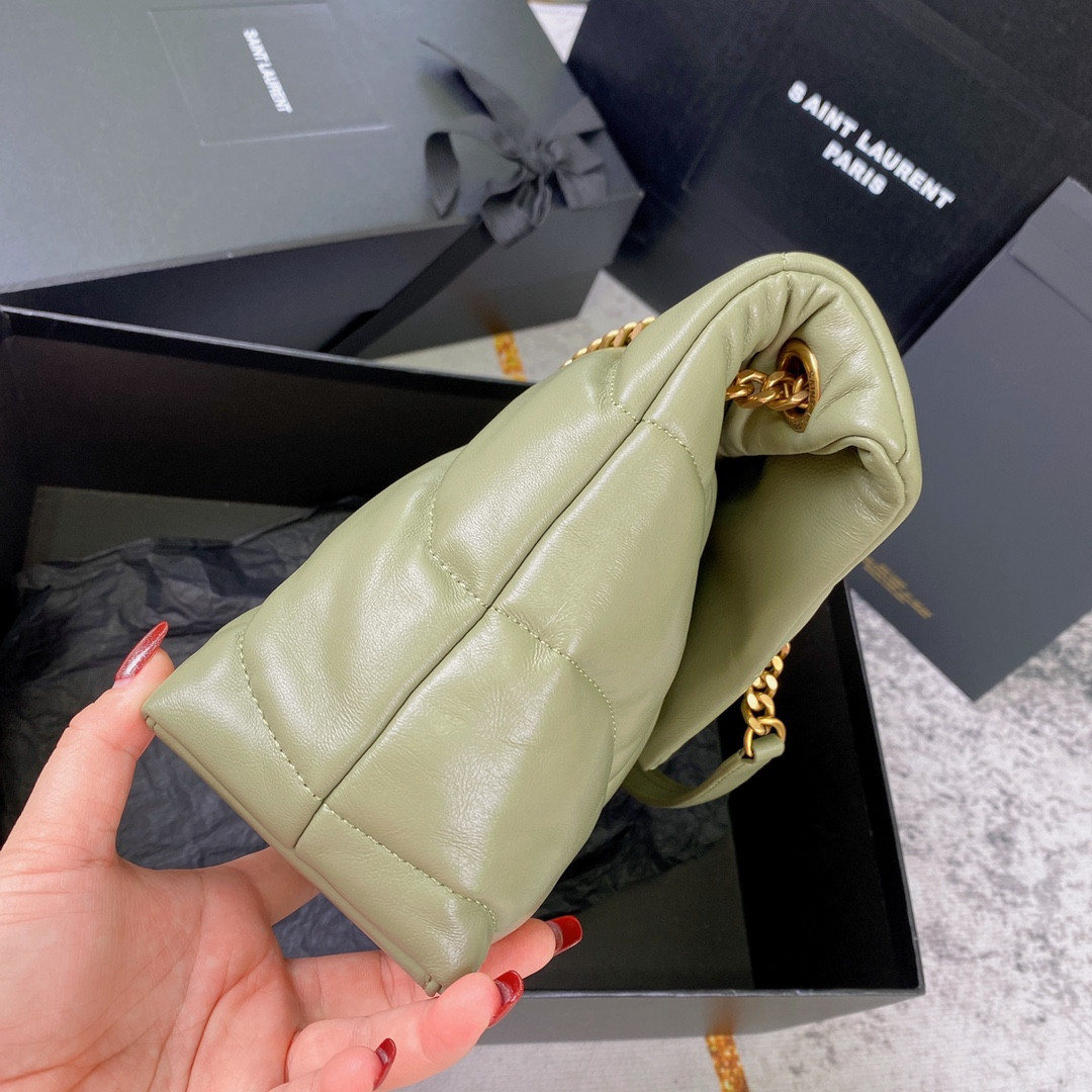 Y51 PUFFER SMALL IN NAPPA LEATHER GREEN 11.4 X 6.6 X 4.3 INCHES