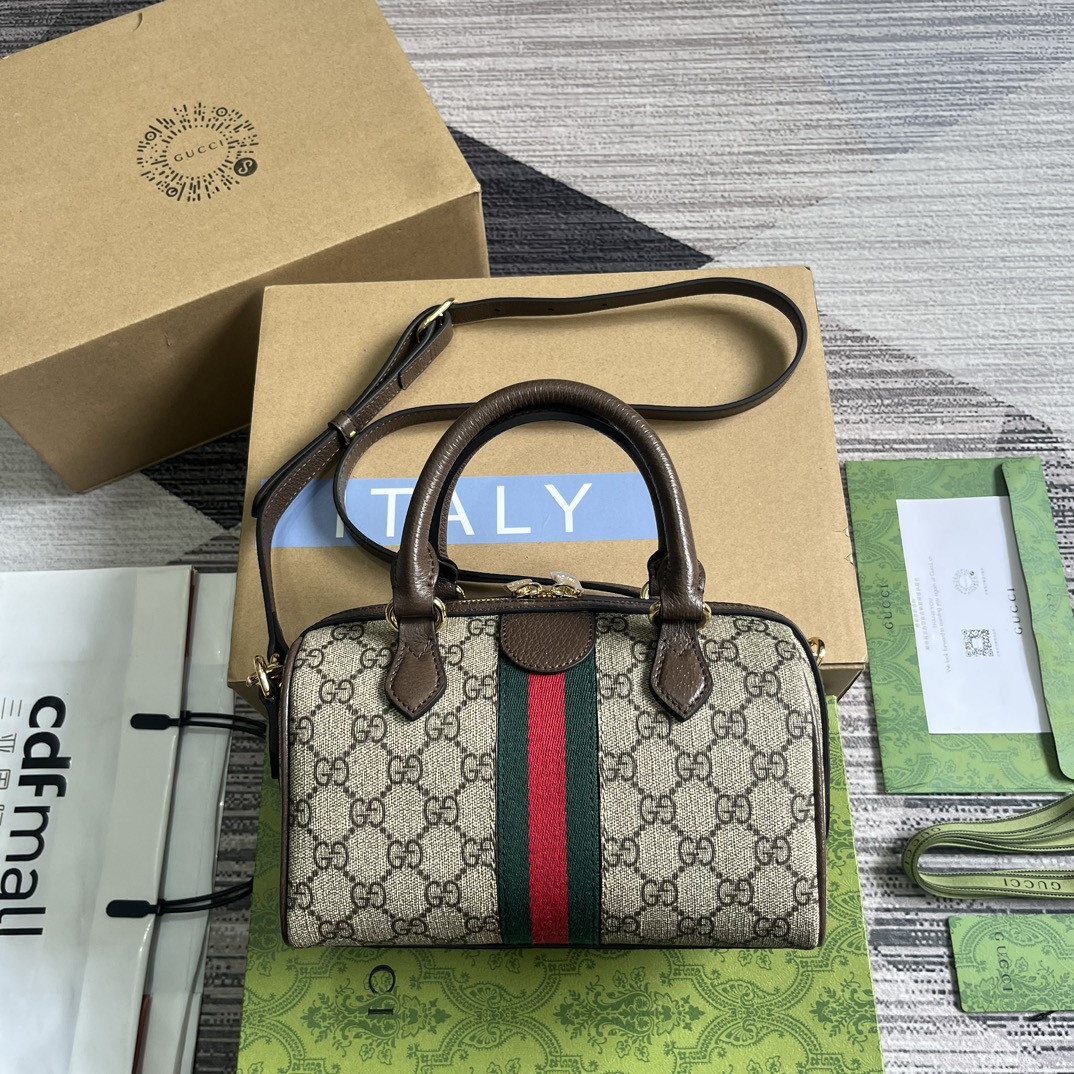 Gvc*1 OPHIDIA S*pER small BAG Beige and ebony 14x21.5x11.5cm