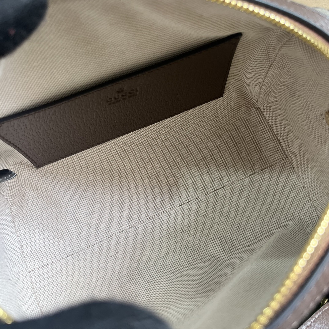 Gvc*1 OPHIDIA S*pER small BAG Beige and ebony 14x21.5x11.5cm