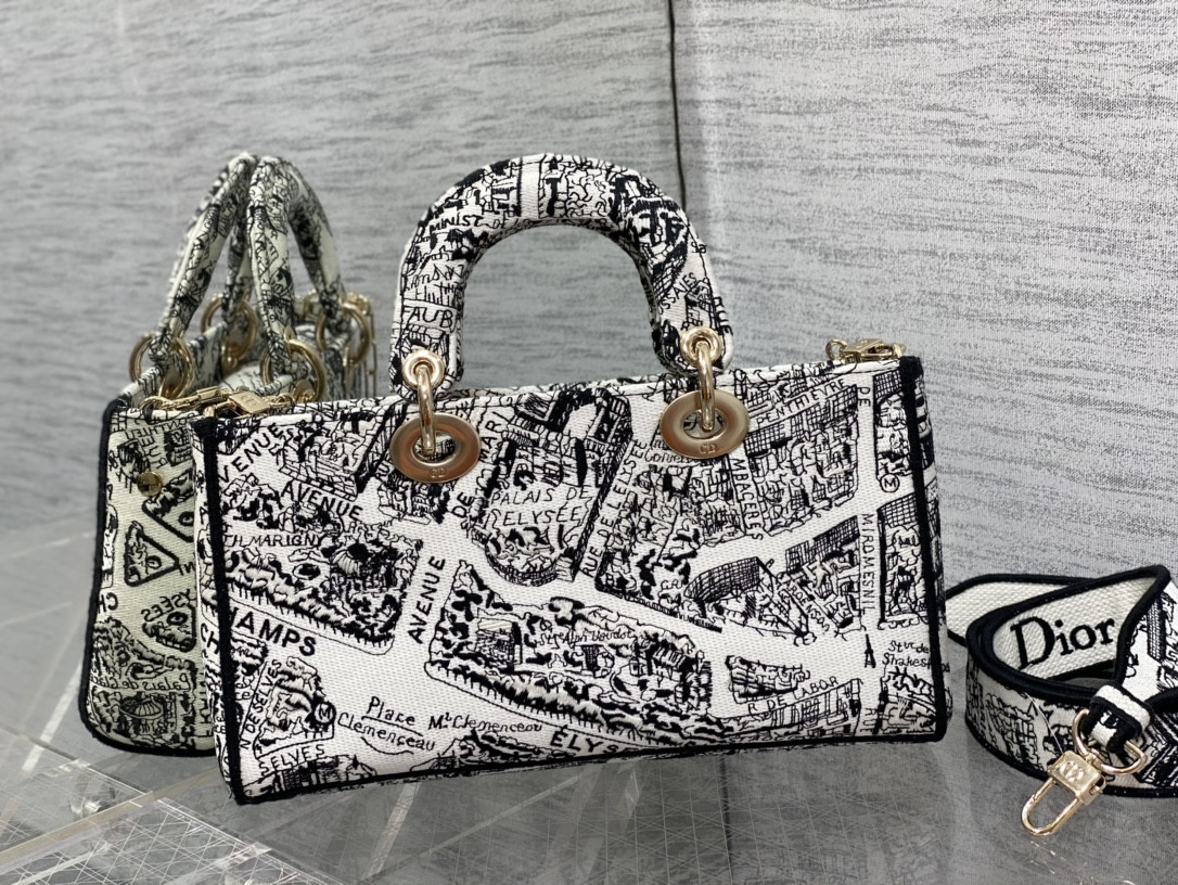 D10r Lady D-Joy bag medium black white 26 x 13.5 x 5 cm