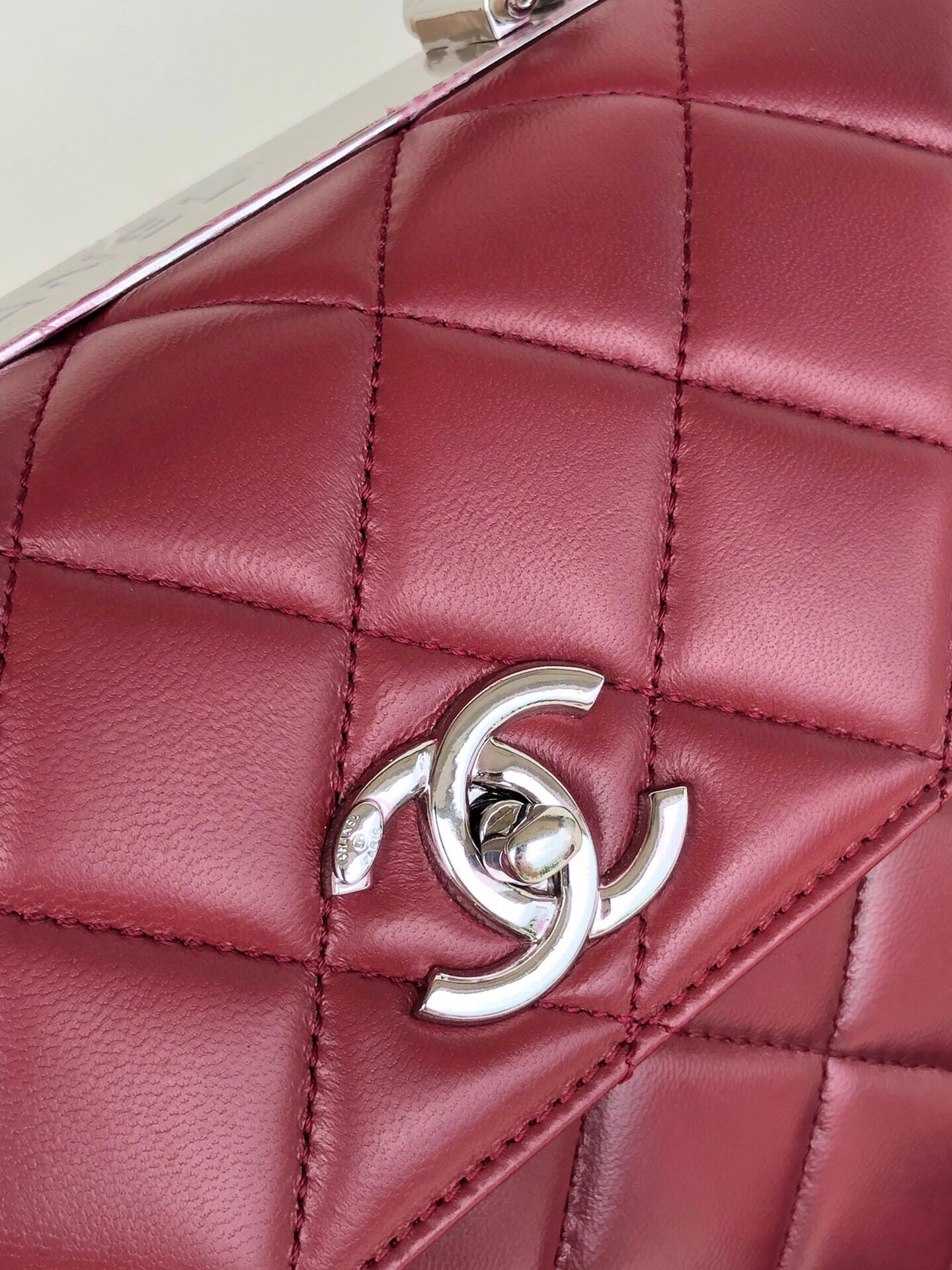 Ch**el FLAP BAG WITH TOP HANDLE 6.6 × 9.8 × 4.7 in