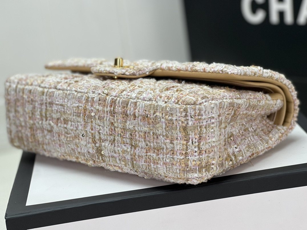 Ch**el CLASSIC 11.12 HANDBAG Tweed & Gold-Tone Metal 6 × 9.9 × 2.5 in