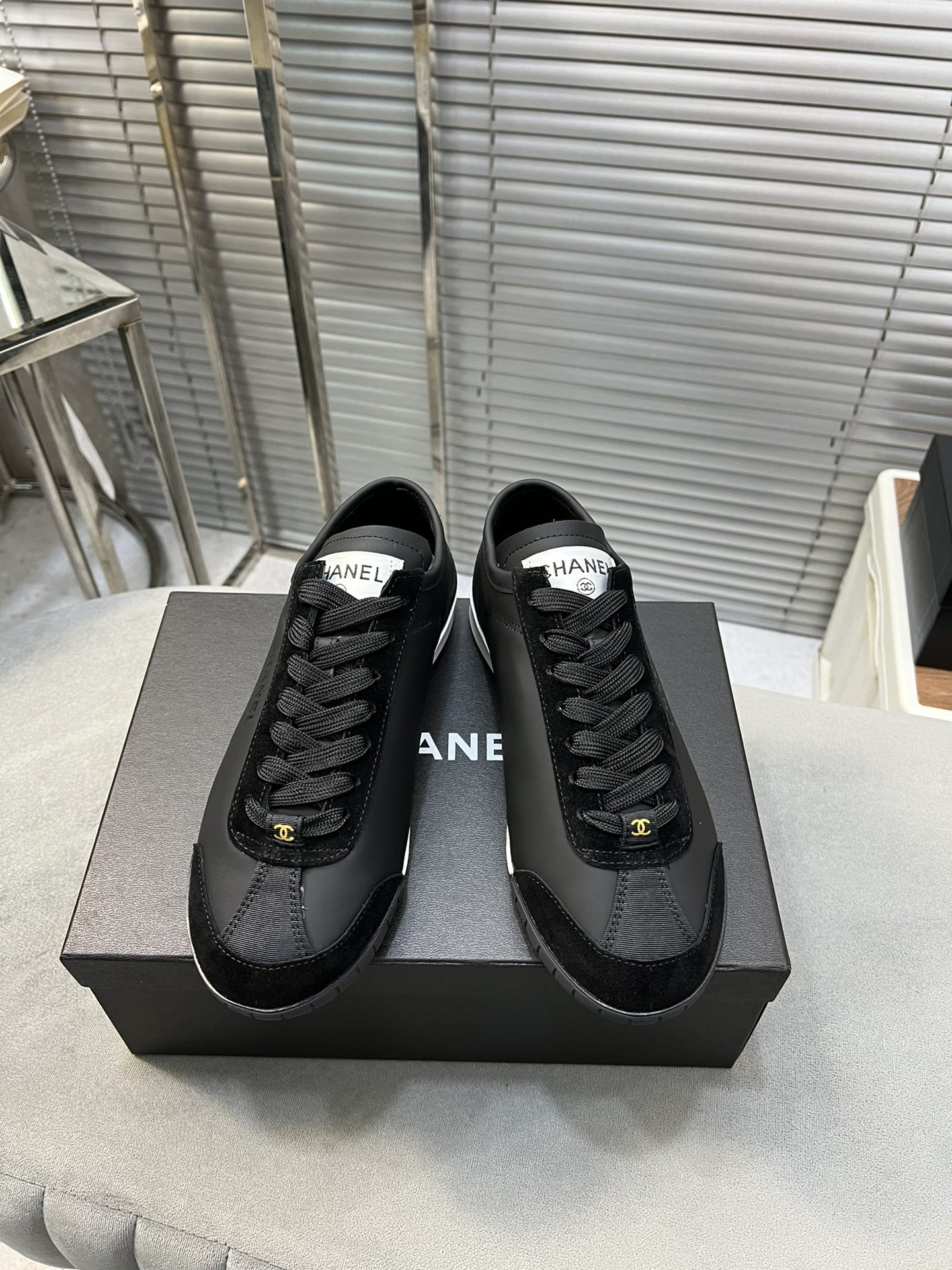 UA Ch**el SNEAKERS Calfskin & Suede Calfskin Black