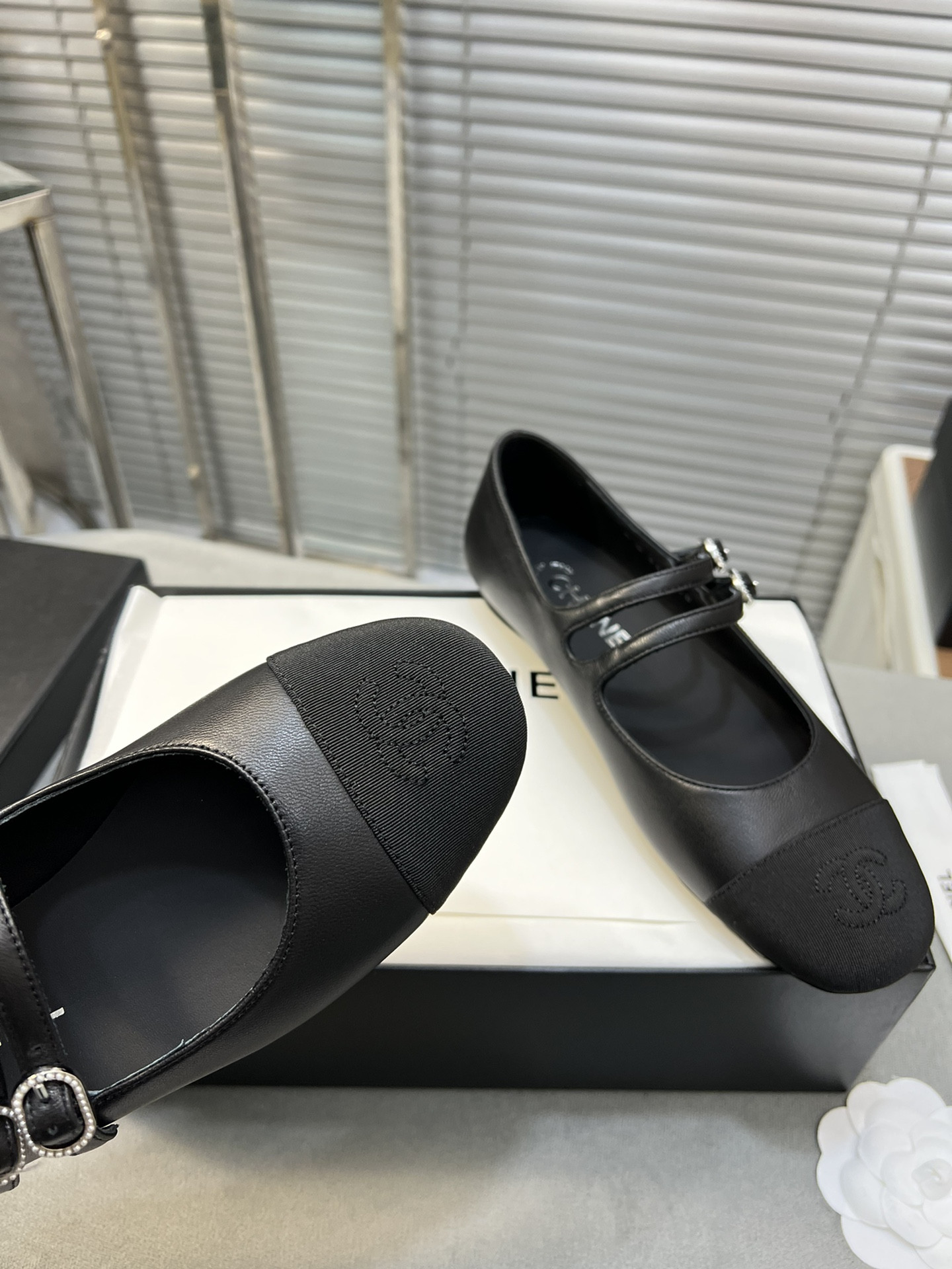 UA Ch**el MARY JANES Lambskin & Grosgrain