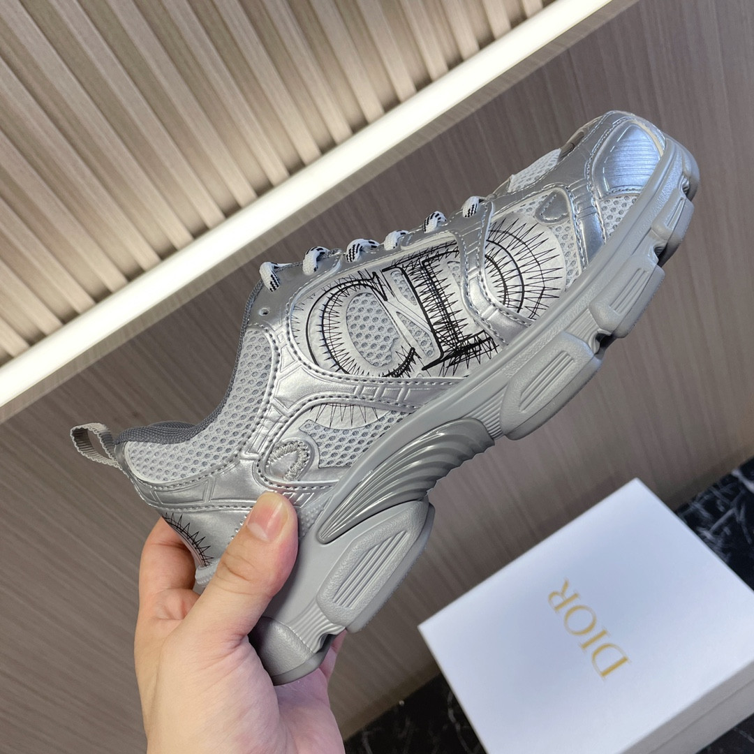UA D10r Chrono Sneaker Gray Mesh with Silver-Tone