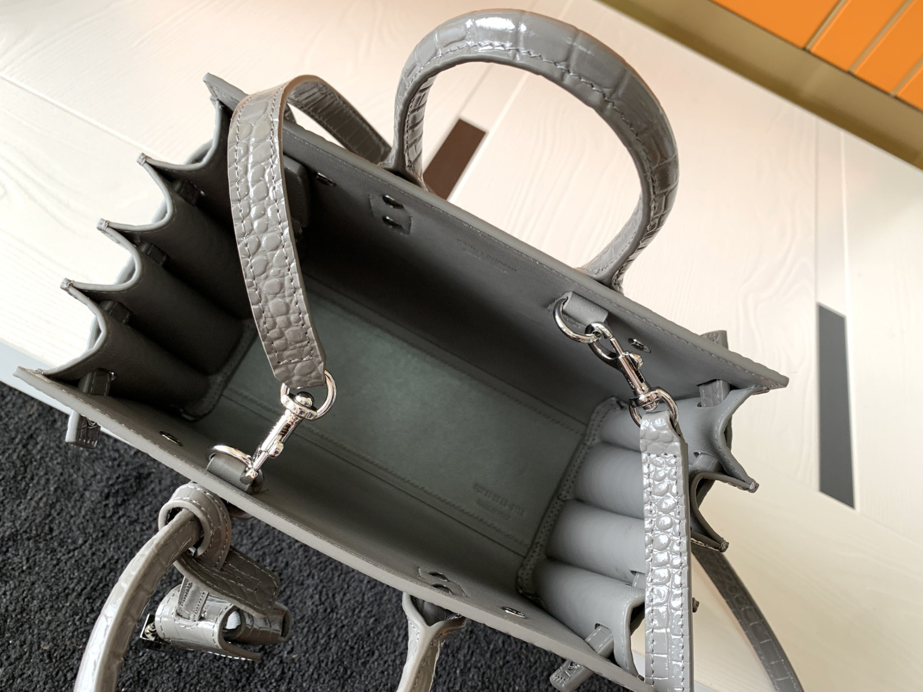 Y51 SAC DE JOUR IN CROCODILE EMBOSSED LEATHER - NANO 22x18x10.5cm