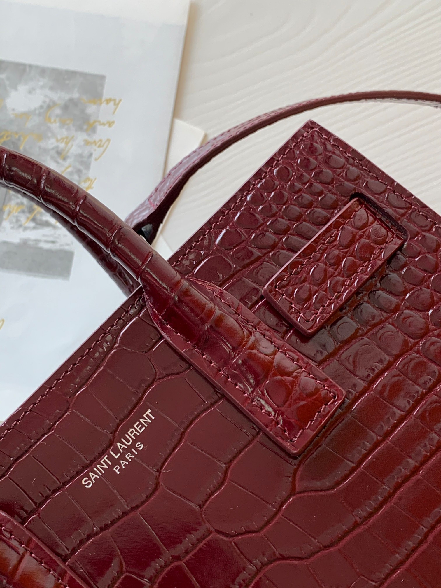 Y51 SAC DE JOUR IN CROCODILE EMBOSSED LEATHER - NANO 22x18x10.5cm