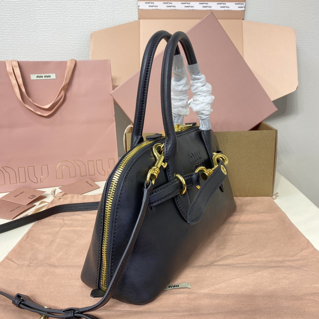 M1v M1v aventure nappa leather top-handle bag 17x33x11cm