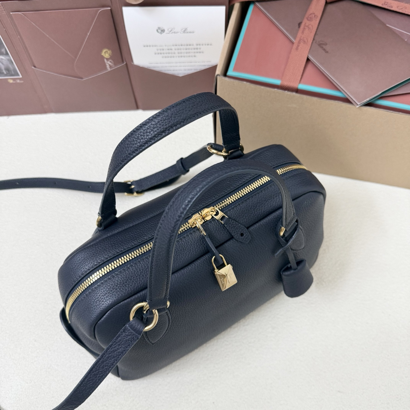 L0r0 P1ana Small Needle Deep Royal Blue Bag 31x15x16cm