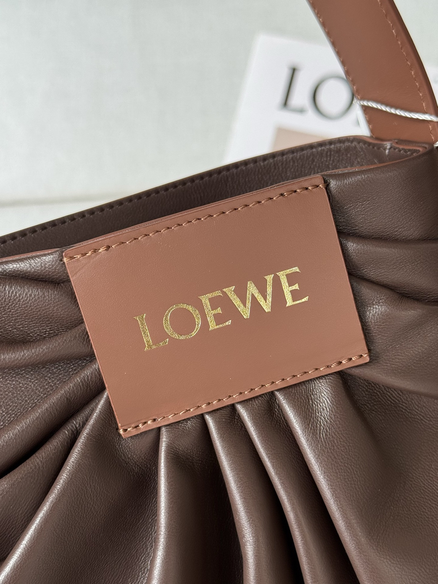 L0ew* Draped Tote in Mellow Nappa Lambskin 30x29x13cm