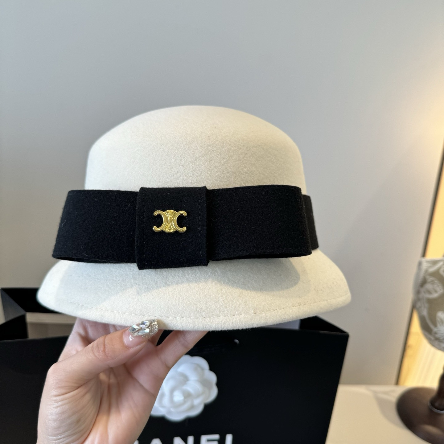 Celine Wool Bucket Hat 57cm Head Circumference