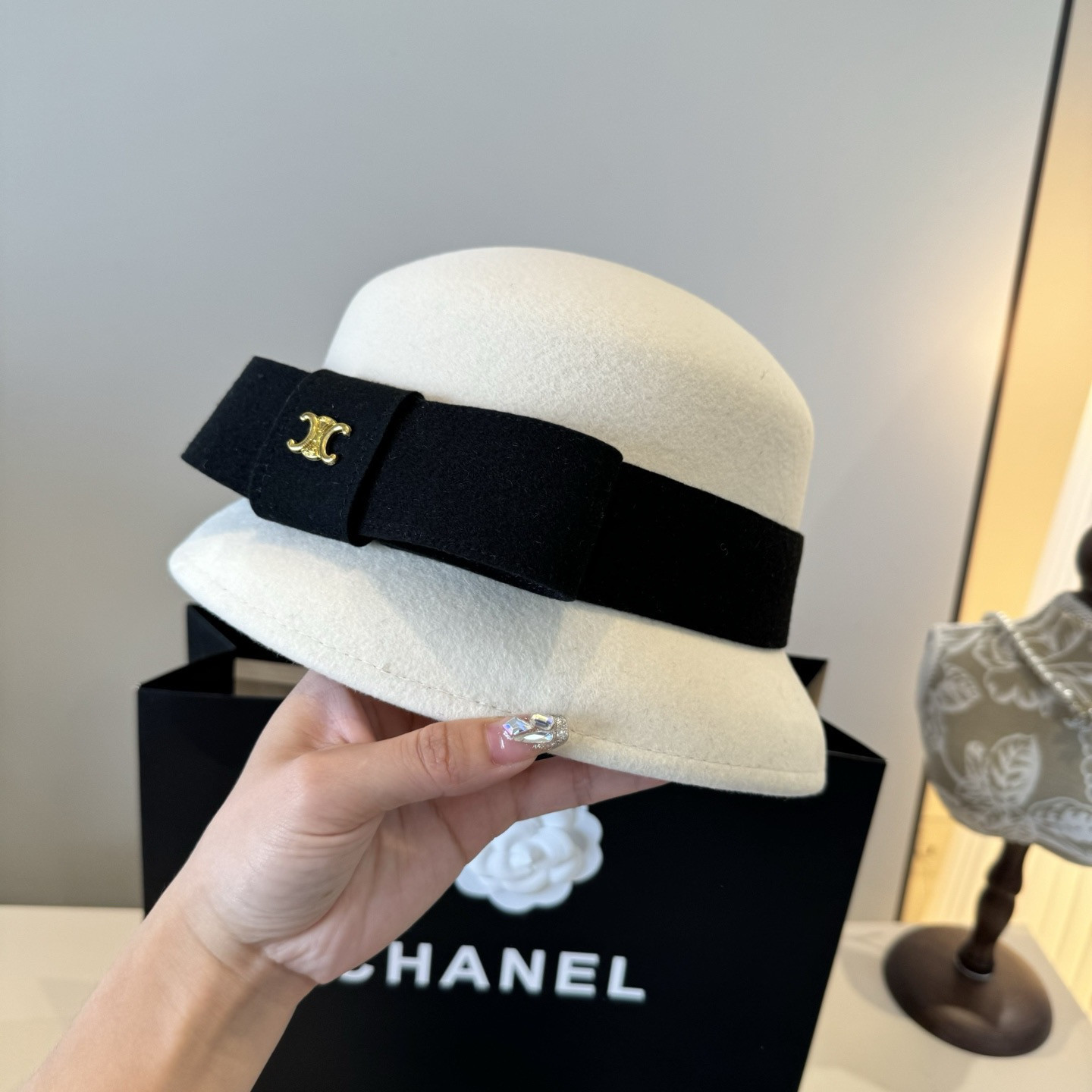 Celine Wool Bucket Hat 57cm Head Circumference