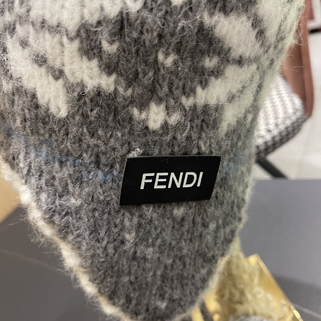 Fendi Knit Trapper Hat