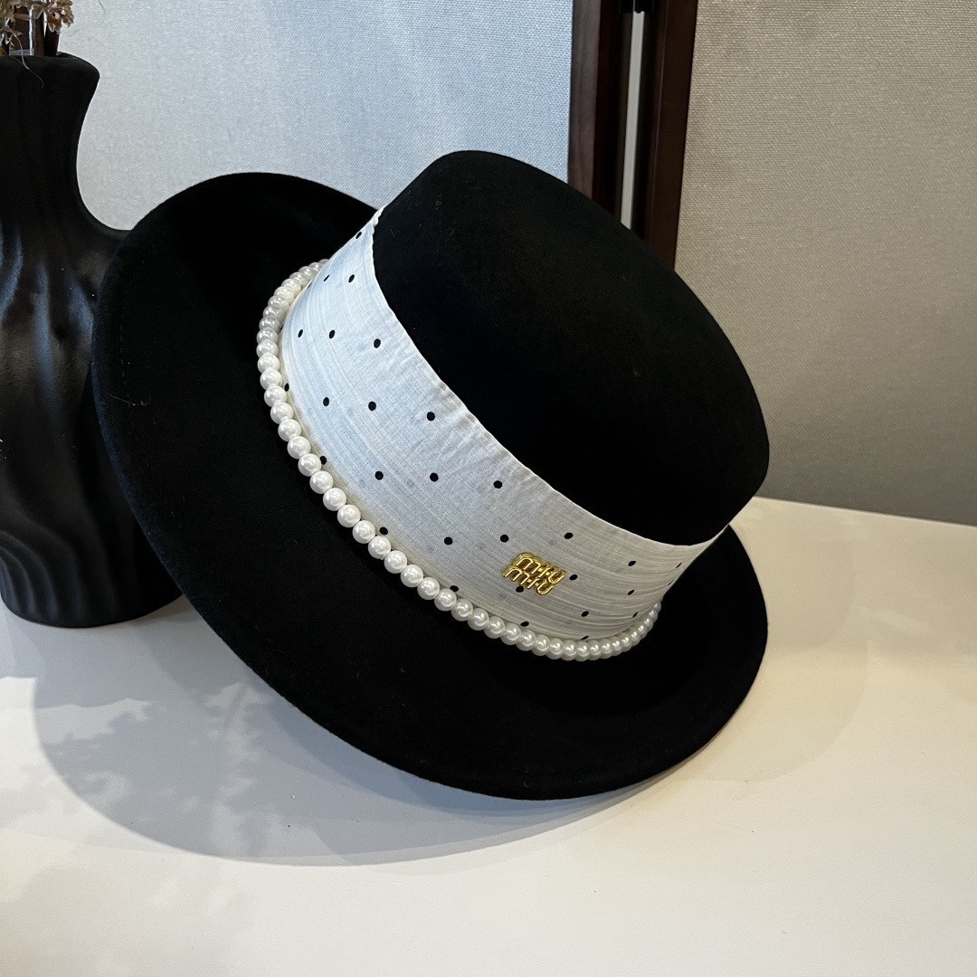 Miu Miu Wool Felt Hat 57cm Head Circumference