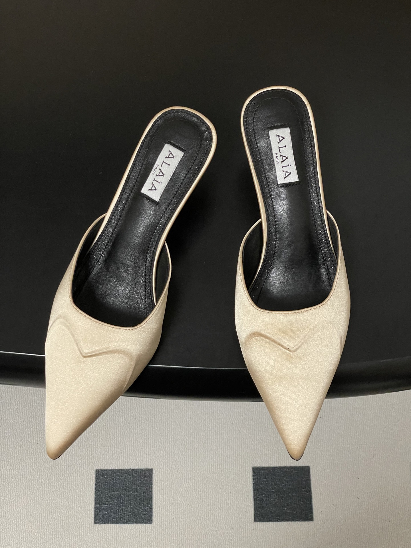 UA Alaïa Le Cœur 3D Satin Mules 6.5cm Heel