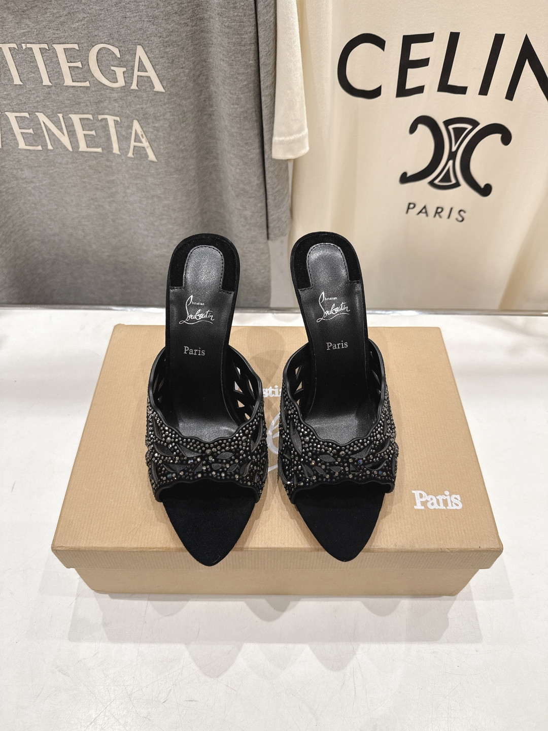 ua Chr1st1an louboutin lasera strass mule 10cm heel