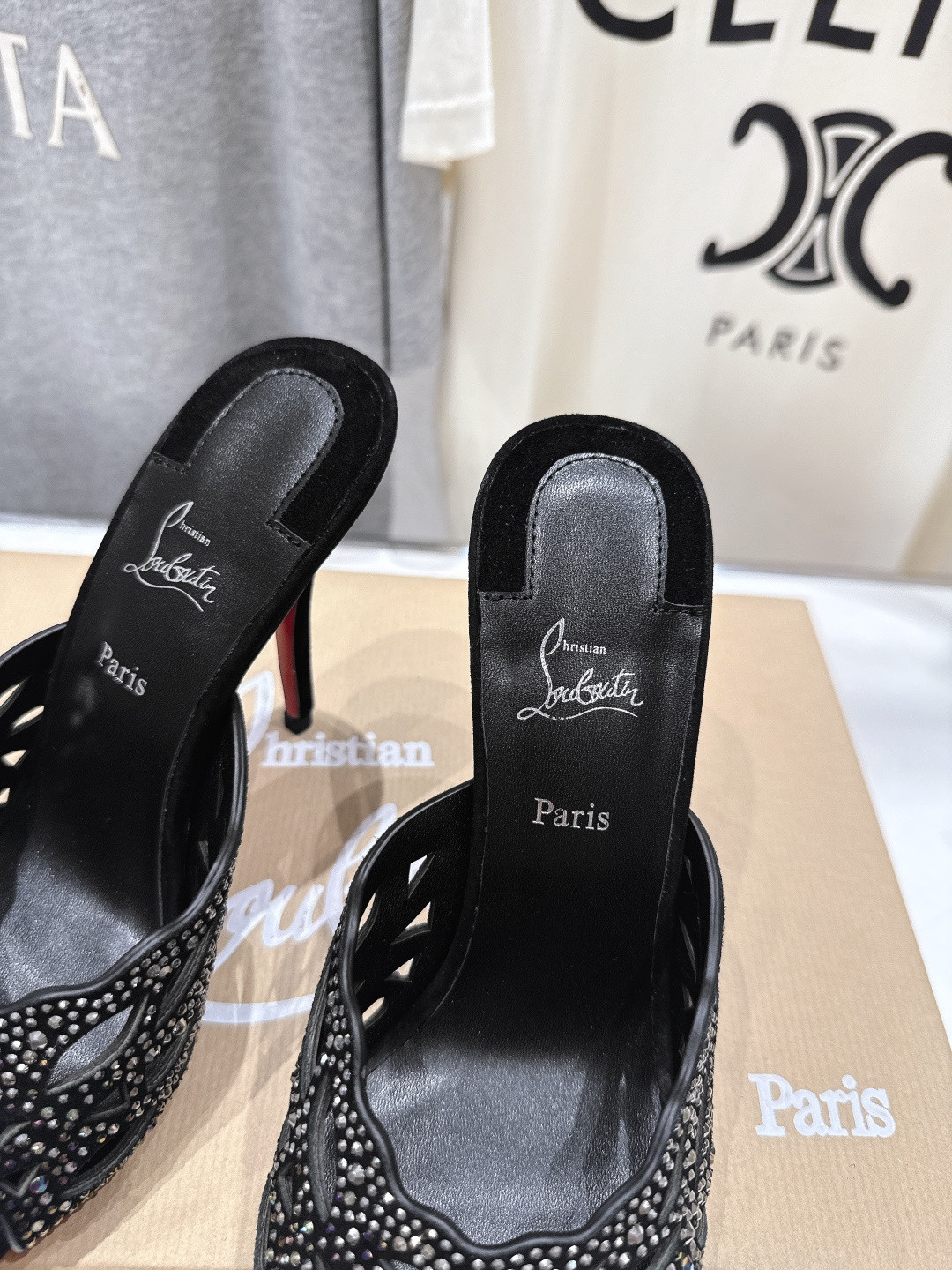 ua Chr1st1an louboutin lasera strass mule 10cm heel