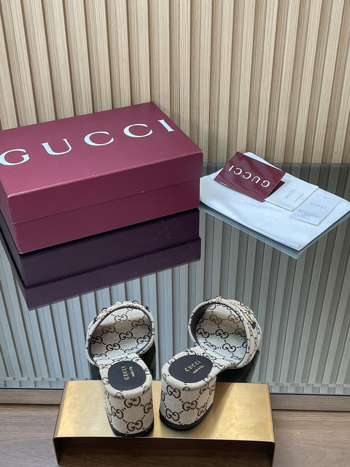 ua Gvc*1 slide sandal with horsebit 5.5cm heel
