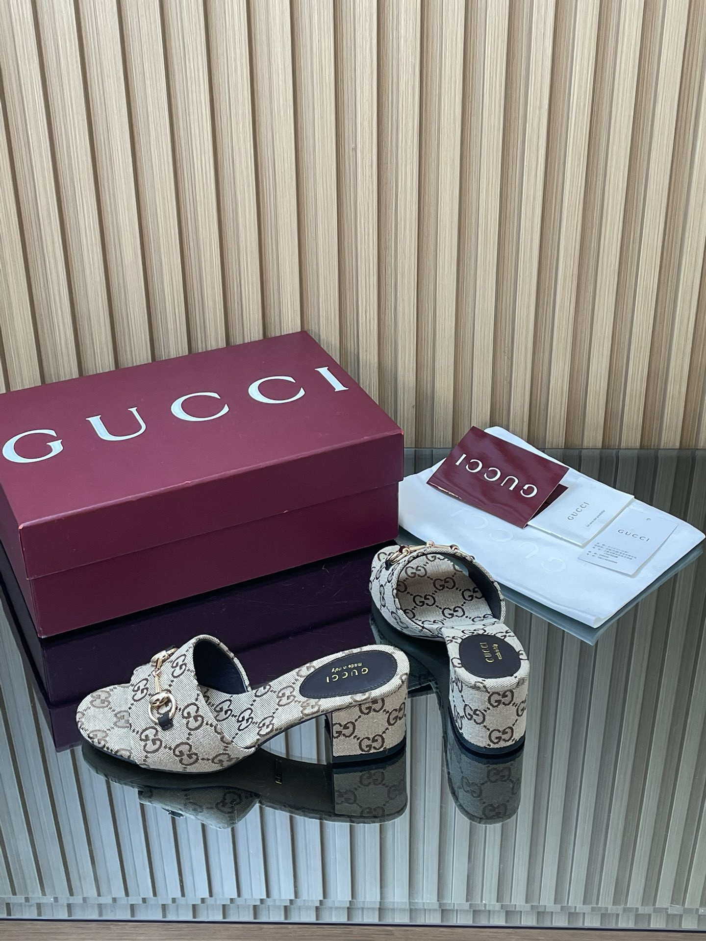 ua Gvc*1 slide sandal with horsebit 5.5cm heel