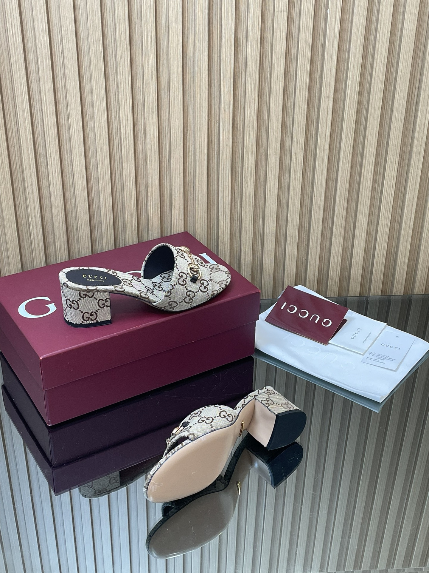 ua Gvc*1 slide sandal with horsebit 5.5cm heel
