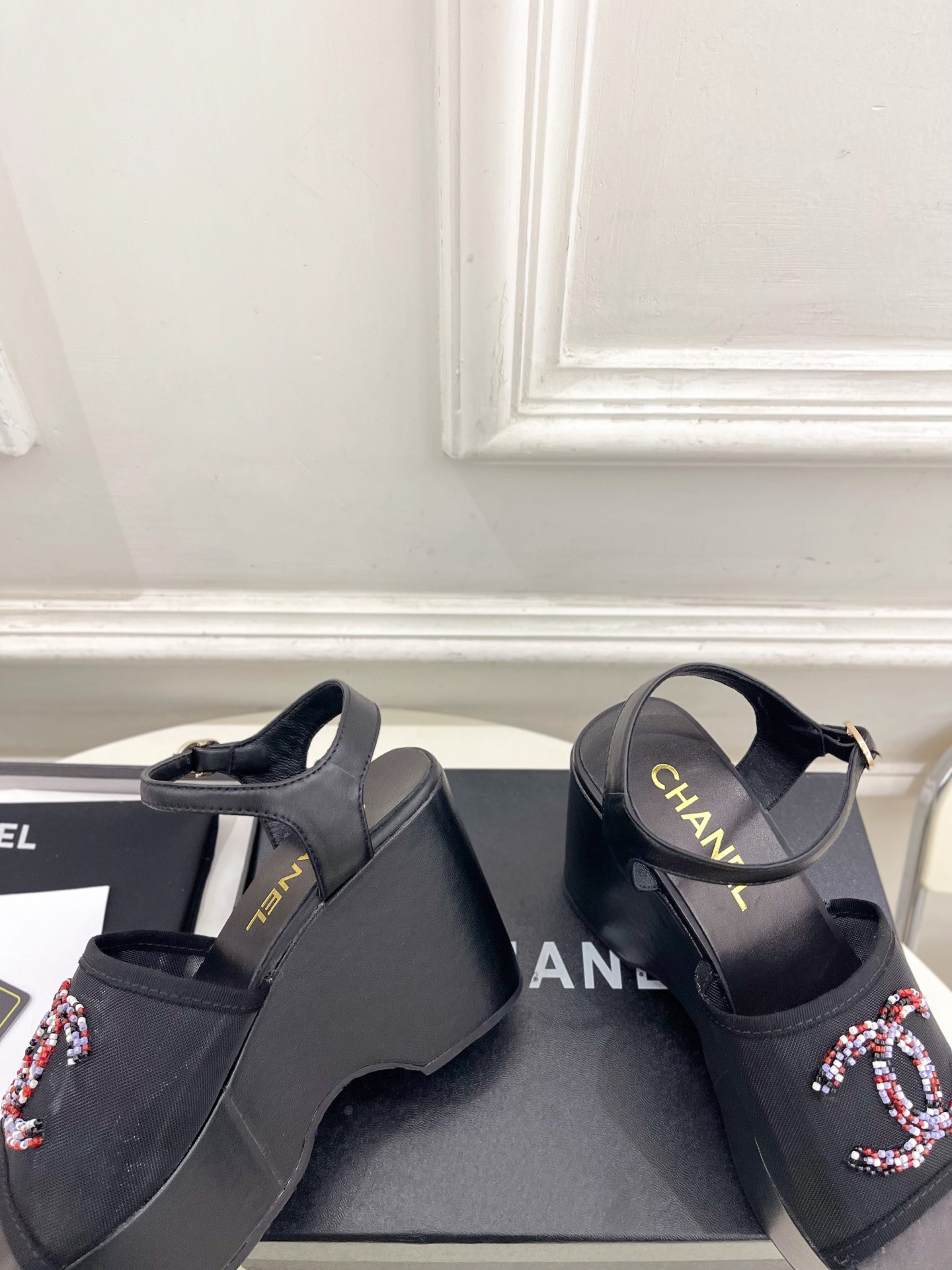 UA Chanel Sandals 9.5cm Heel