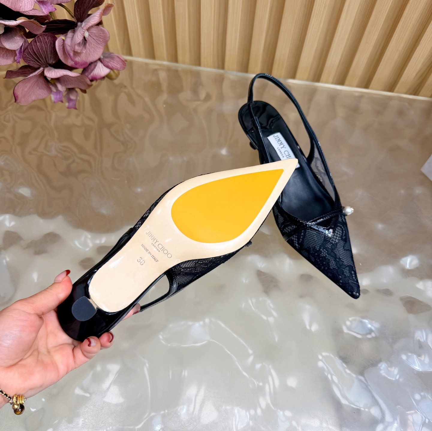 ua J1m*y Ch00 amita 45 slingbacks