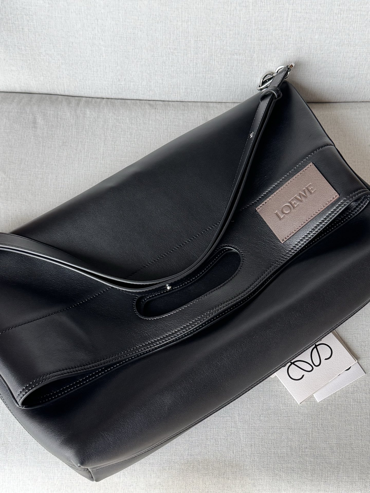 Loewe Bob Folded Tote in Shiny Supple Calfskin