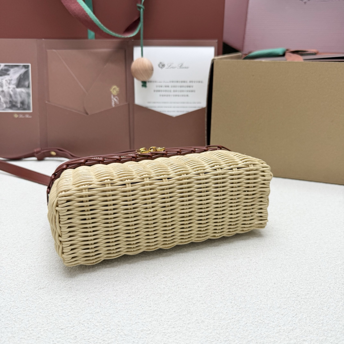Loro Piana Extra Pocket L19 Wicker Bag 19 x 11.5 x 7cm