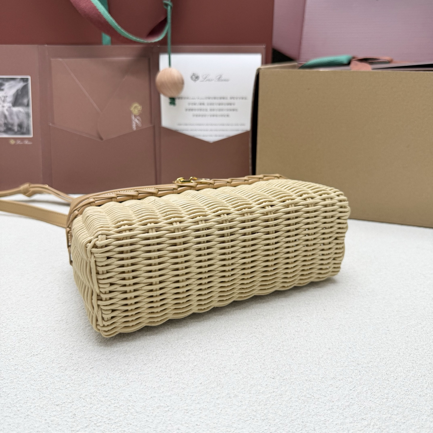 Loro Piana Extra Pocket L19 Wicker Bag 19 x 11.5 x 7cm