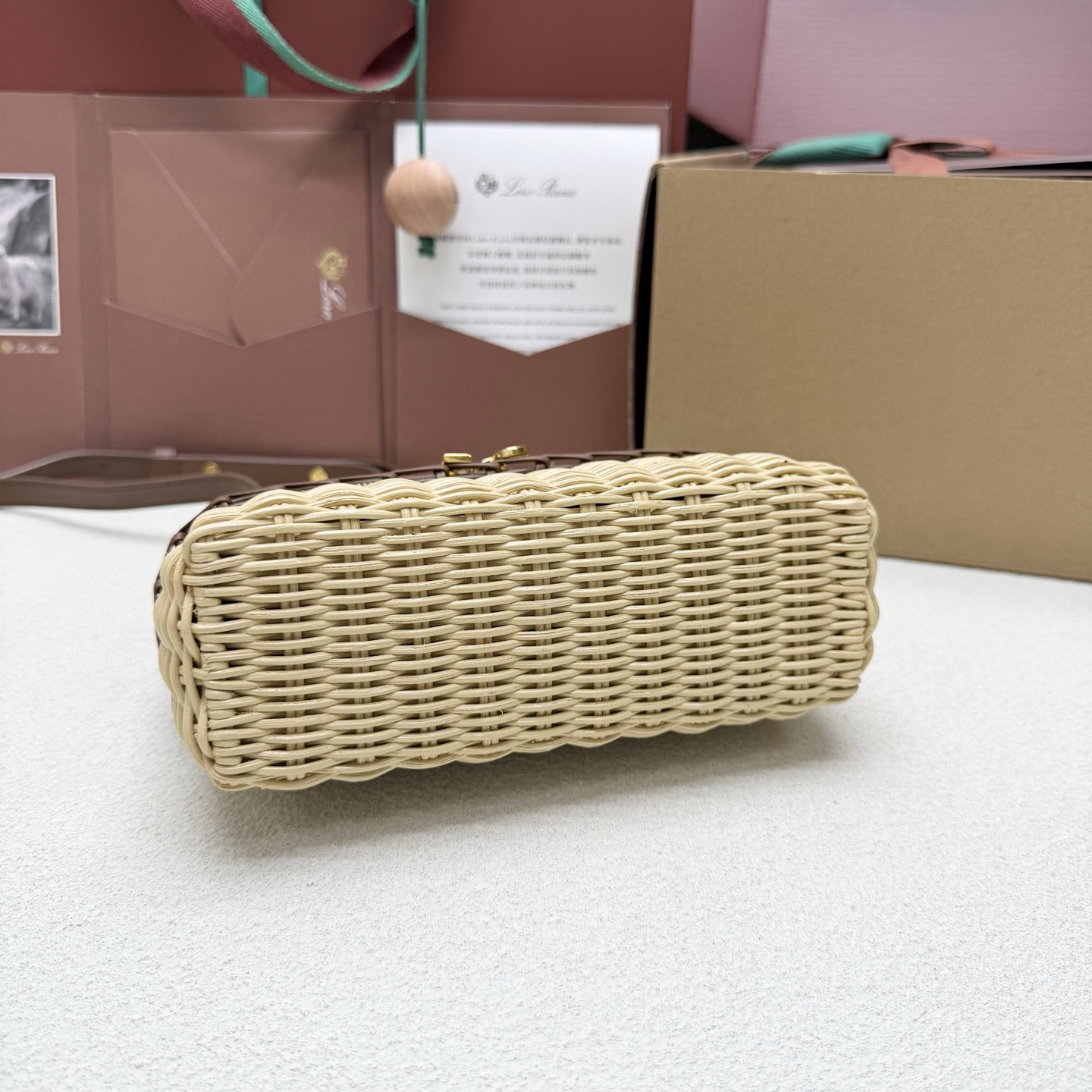 Loro Piana Extra Pocket L19 Wicker Bag 19 x 11.5 x 7cm