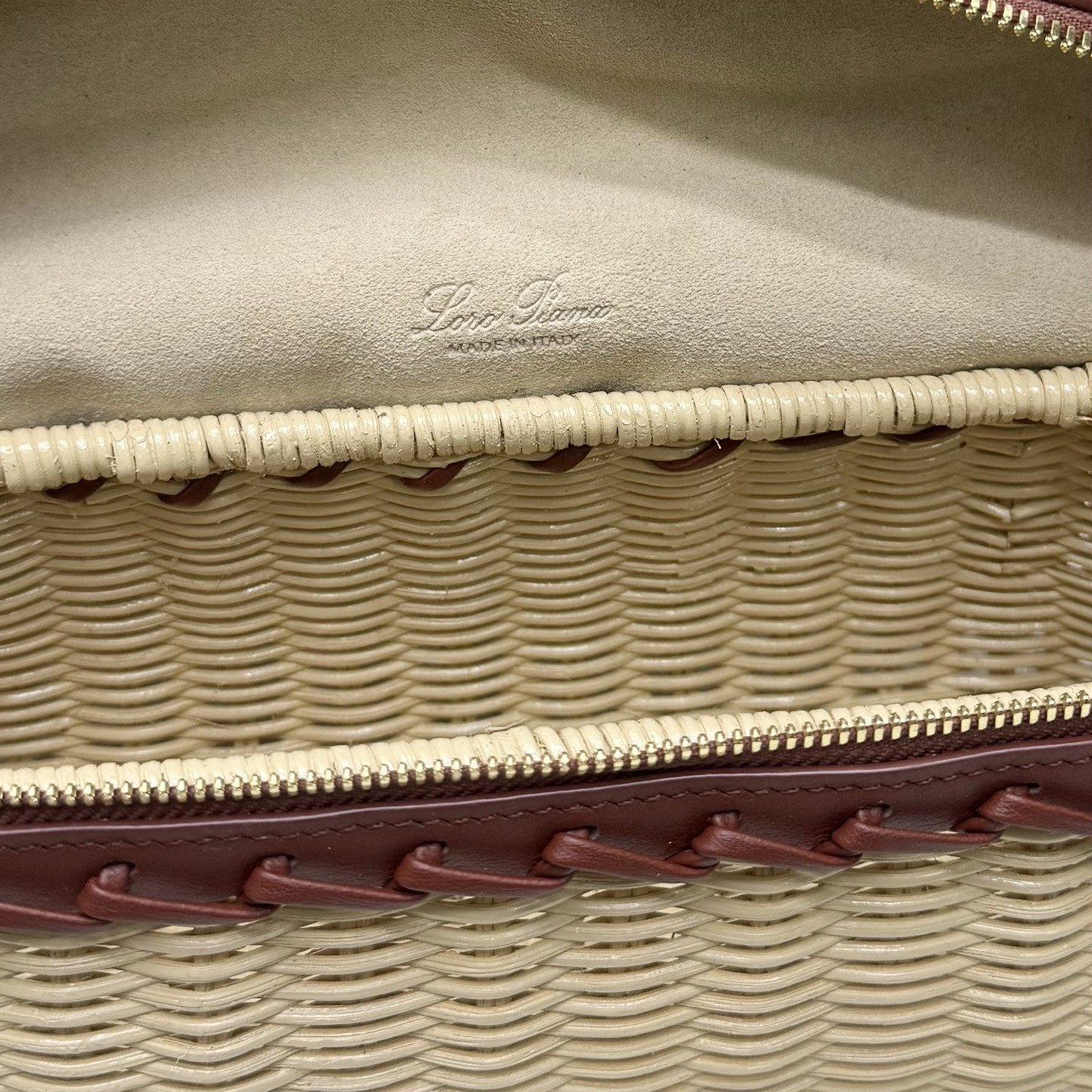 Loro Piana Extra Pocket L19 Wicker Bag 19 x 11.5 x 7cm